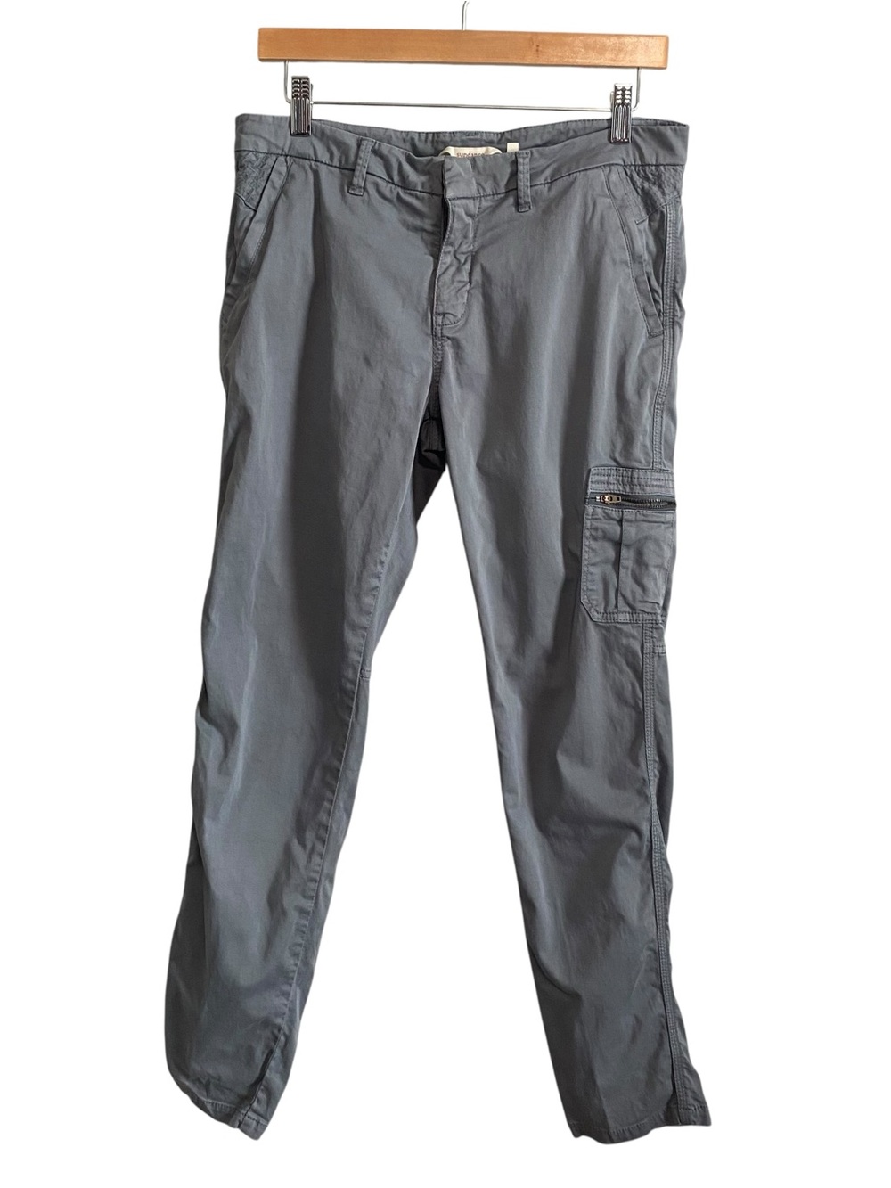 Sundance Mid Rise Gray Cotton Blend Cargo Skinny Pant Size 8